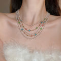 Vintage Court Style Glass Bead Faux Pearl Geometric Round Choker Necklace view 3