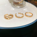18K Gold Plated Zircon Minimalist Open Ring For Women – Gold view 2