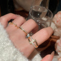 18K Gold Plated Zircon Minimalist Open Ring For Women – Gold view 3