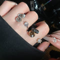Light Luxury Copper Zircon Geometric Open Ring Vintage Statement Index Finger Jewelry view 4