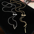 18K Gold Plated Copper Zircon Oval Pendant Sweater Necklace Korean Light Luxury Clavicle Chain view 4