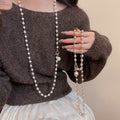 Old Money Style Layered Faux Pearl Toggle Clasp Necklace For Women Elegant Round Geometric Choker view 1