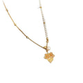 18K Gold Plated Zircon Maple Leaf Heart Faux Pearl Beaded Choker Necklace For Women view 5