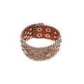 Hip Hop Faux Leather Rhinestone Studded Bangle, Bold Round Punk Sweet Cool Wrist Jewelry view 5