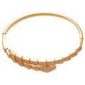 18K Gold Plated Copper Snake Trapezoid Splice Clasp Bangle For Women view 5