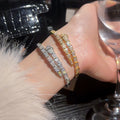 18K Gold Plated Copper Snake Trapezoid Splice Clasp Bangle For Women view 2