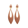 Light Luxury Hollow Teardrop Alloy Drop Earrings With Enamel Drip Design And Silver Tone Posts view 5