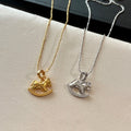 18K Gold Plated Copper Horse Pendant Necklace Light Luxury Minimalist Collarbone Chain view 3