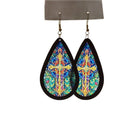 Vintage Ethnic Style Acrylic Printed Teardrop Pendant Drop Earrings For Women view 5