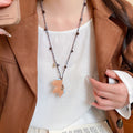 Vacation Style Acrylic Stone Beaded Leather Horse Pendant Sweater Necklace view 3