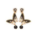 Light Luxury Faux Pearl Butterfly Zircon Geometric Pendant Drop Earrings view 5