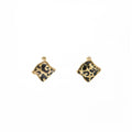 Vintage Luxury Gold Alloy Irregular Wavy Square Leopard Print Enamel Fashion Stud Earrings view 5