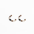 Luxury Maillard Beaded Hoop Stud Earrings For Women, Alloy Pin Acrylic Pearl Statement Vintage Earrings view 5