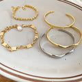 18K Gold Plated Copper Zircon Geometric Hollow Honeycomb Open Bangle Vintage Light Luxury view 4
