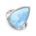 Blue Water Drop Ring For Women With UV Sealed Sticker Detail, Romantic Vintage Jewelry view 2