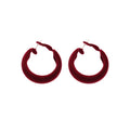 Flocked Round Hoop Earrings With Silver Needle Posts, Fashion OL Geometric Commuter Jewelry view 5