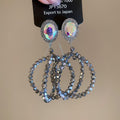 Light Luxury Crystal Hollow Oval Pendant Drop Earrings With Silver Post Studs view 3