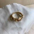 French Vintage Copper Zircon Star Open Ring Light Luxury Adjustable Index Finger Jewelry view 3