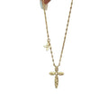 24K Gold Plated Copper Cubic Zirconia Cross Necklace Light Luxury Clavicle Chain For Women view 5