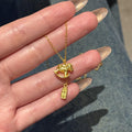 24K Gold Plated Copper Horse Amulet Necklace New Chinese Retro Light Luxury Choker view 3