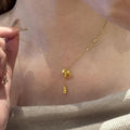 24K Gold Plated Copper Horse Amulet Necklace New Chinese Retro Light Luxury Choker view 4