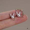 Korean Style Simple Faux Pearl Stud Earrings For Women, Christmas Tiny Pearl Elegant Jewelry view 4
