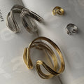 Metal Twisted Wrap Open Bangle For Women, Light Luxury European Style Round Cuff Jewelry view 3