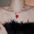 Light Luxury Artificial Crystal Beaded Tassel Geometric Collarbone Choker Necklace view 3