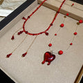 Light Luxury Artificial Crystal Beaded Tassel Geometric Collarbone Choker Necklace view 4