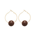 Minimalist Resin Round Pendant Hoop Earrings With Silver Pins For Women Fashion OL Geometric Jewelry view 5