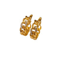 French Style Alloy Rhinestone Chain Hollow Geometric Hoop Earrings For Women Light Luxury Vintage Jewelry view 5