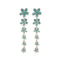 Light Luxury Alloy Zircon Flower Long Tassel Drop Earrings For Women view 5