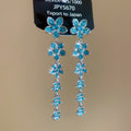 Light Luxury Alloy Zircon Flower Long Tassel Drop Earrings For Women view 2