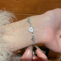 Korean Style Copper Hollow Heart Zircon Adjustable Bangle For Women Light Luxury Fashion Jewelry view 3