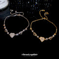 Korean Style Copper Hollow Heart Zircon Adjustable Bangle For Women Light Luxury Fashion Jewelry view 2