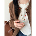 Light Luxury Leather Wood Bead Horse Pendant Sweater Necklace New Chinese Zodiac Style Jewelry view 4