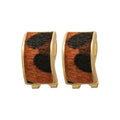 Vintage Leopard Print Faux Pearl Round C Shape Stud Earrings For Women Modern Geometric Style view 5