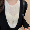 18K Gold Plated Copper Teardrop Pendant Sweater Necklace Minimalist Light Luxury Commuter Jewelry view 3