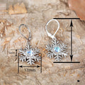 Faux Moonstone Snowflake Flower Drop Earrings For Women, Christmas Romantic Festive Jewelry view 4