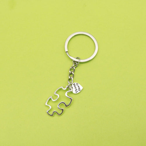 Zinc Alloy Hollow Puzzle Heart Keychain Bag Charm Gift