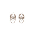 Copper Zircon Geometric Multi Layer Chain Tassel Drop Earrings For Women view 5