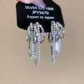 Copper Zircon Geometric Multi Layer Chain Tassel Drop Earrings For Women view 4