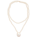 French Vintage Glass Beaded Faux Pearl Geometric Sweater Necklace Light Luxury Elegant Jewelry view 5