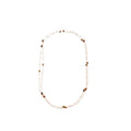Vintage Tiger Eye Beaded Faux Pearl Sweater Necklace Light Luxury Geometric Round Design for Women view 5