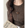 Vintage Maillard Style Resin Flocked Heart Flower Pendant Sweater Necklace For Women view 3