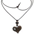 Vintage Maillard Style Resin Flocked Heart Flower Pendant Sweater Necklace For Women view 5
