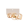 Gold Tone Iron Geometric Round Hoop Earrings For Women Minimalist Statement Design view 5