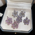 Korean Zirconia Floral Double-Sided Copper Earrings Elegant Sweet Petite Light Luxury Style For Women view 4