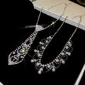 Light Luxury Rhinestone Tie Lace Tassel Faux Pearl Necklace Geometric Triangle Court Style Collarbone Chain view 2