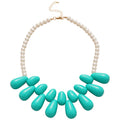 Acrylic Beaded Teardrop Pendant Necklace, Trendy Casual Statement Collarbone Choker view 5